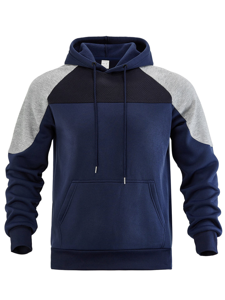 Men's sports hoodie with textured sleeves and practical kangaroo pockets Lune London