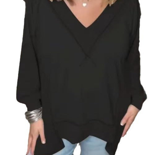 Women Casual Pull with Three-Quarter Sleeves and V-Neck Lune London