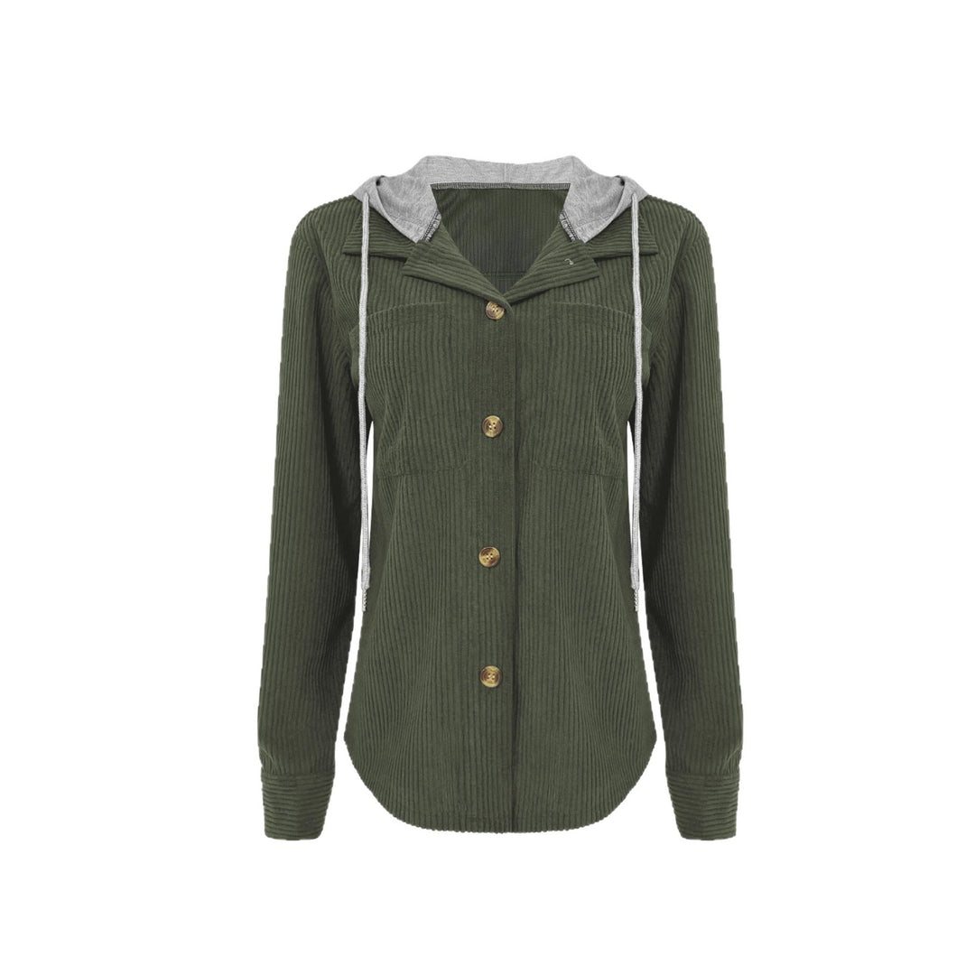 Veste chemise rayée pour femmes avec capuche et poches pratiques Chic & Stil