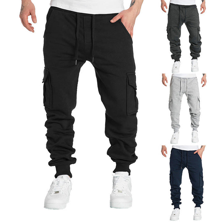 Men's Cargo Joggers with Elastic Waistband and Practical Side Pockets Lune London