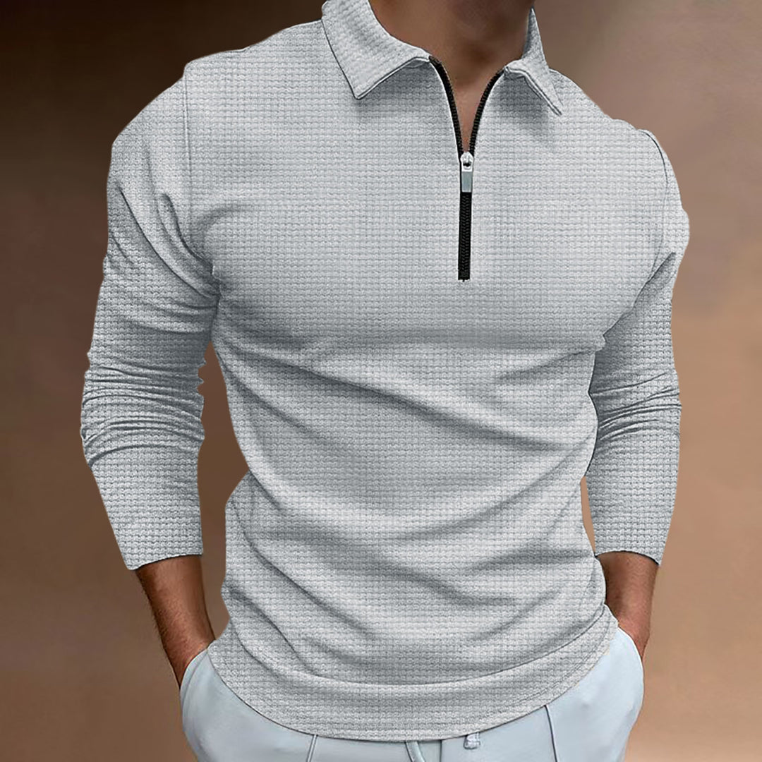 Structured long sleeve shirt for men with zipper and high collar Lune London
