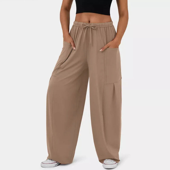 Femmes pantalon décontracté élégant à coupe large avec poches pratiques Lune London