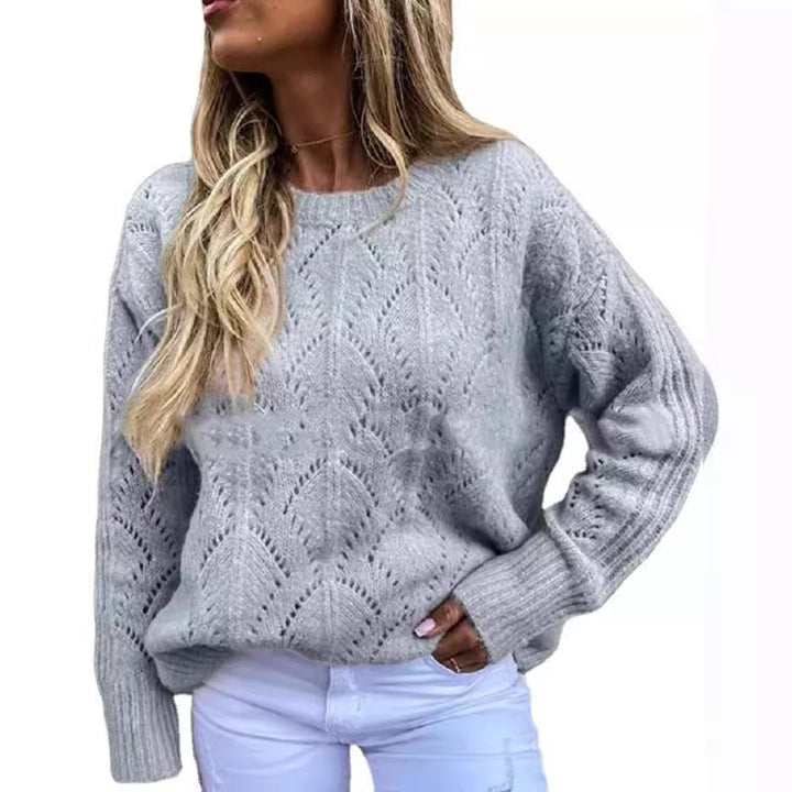 Knitted sweater for women with a delicate lace pattern Lune London