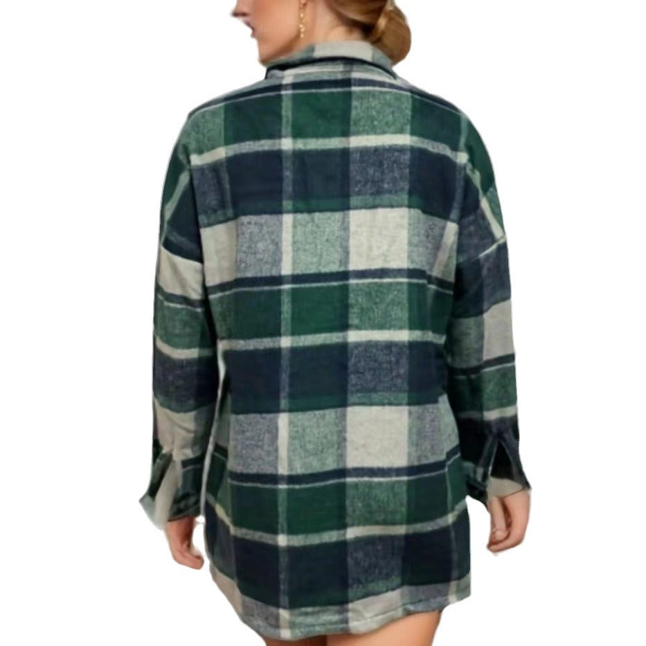 Ladies Karojacket in soft flannel with decorative buttons Lune London