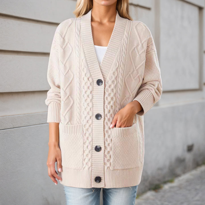 Knit jacket for women with structure and practical pockets Lune London
