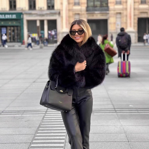 Ladies Chic Faux Fur Blazer Lune London