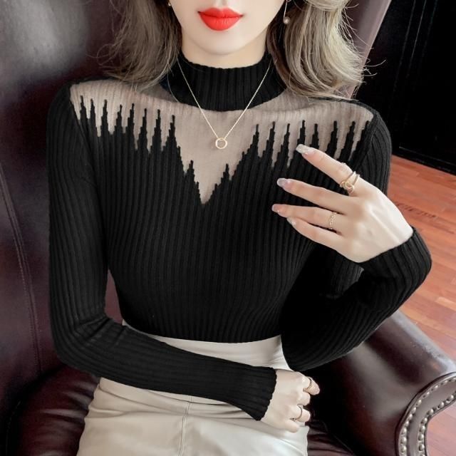 Pull élégant pour femmes avec des accents transparents Chic & Stil