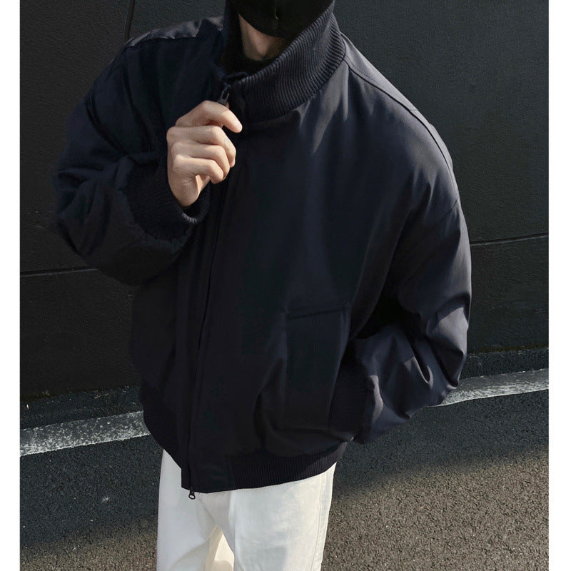 Men's Casual Bomber Jacket with High Collar and Practical Pockets Lune London