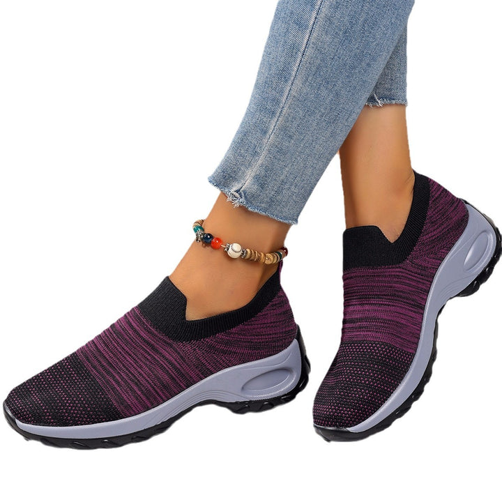 Ladies Slip-On Breathable Sneakers with Chic Elastic Insert