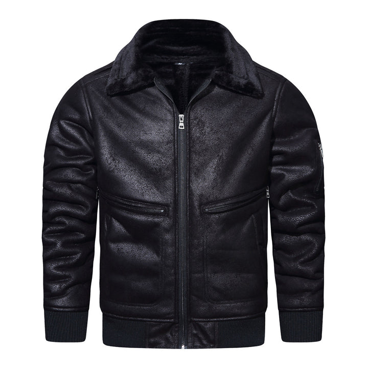 Men's biker jacket with teddy lining and high collar Lune London