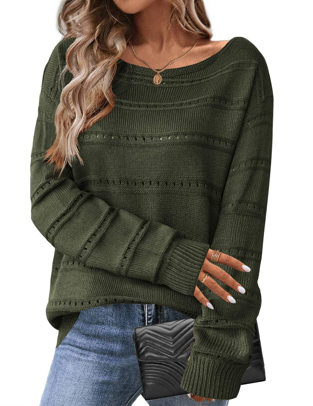Pull en tricot pour femmes avec une structure aérienne et un design ample Chic & Stil