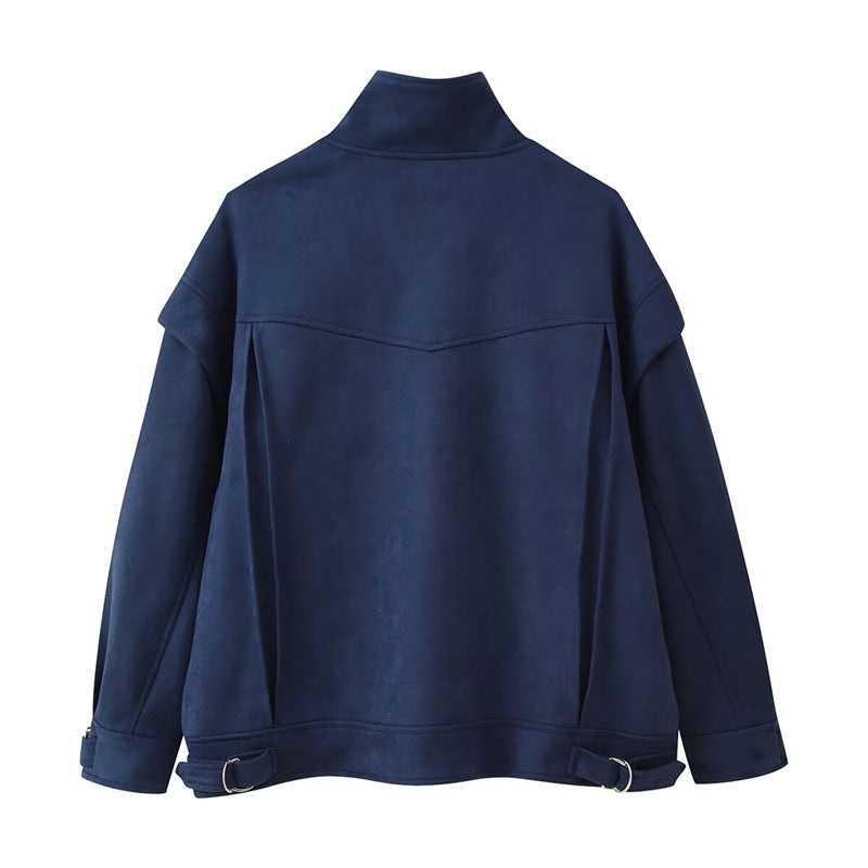 Lune London fashionable women's utility jacket with handy pockets and high collar