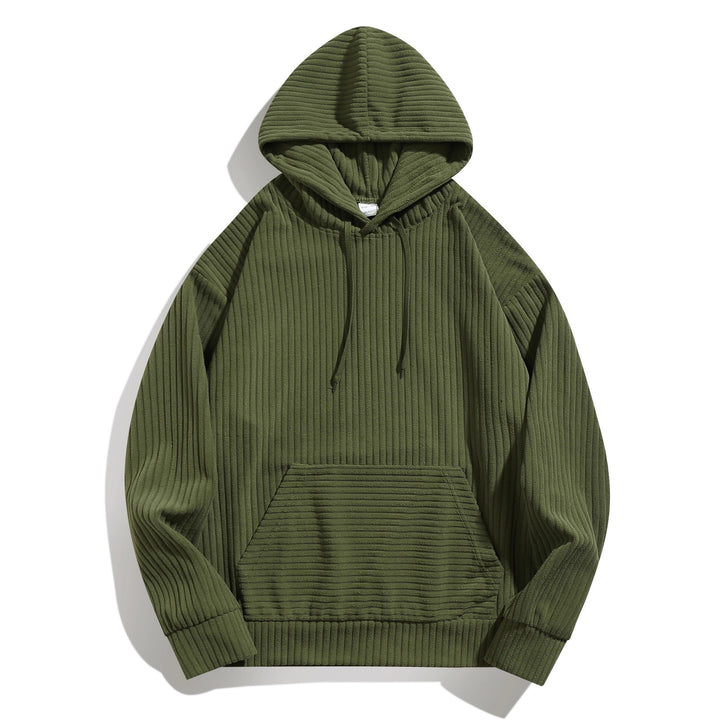 Men's hoodie with rib texture and structured design and practical pockets Lune London