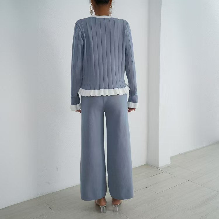 Elegant knitted loungewear set for women with decorative details Lune London