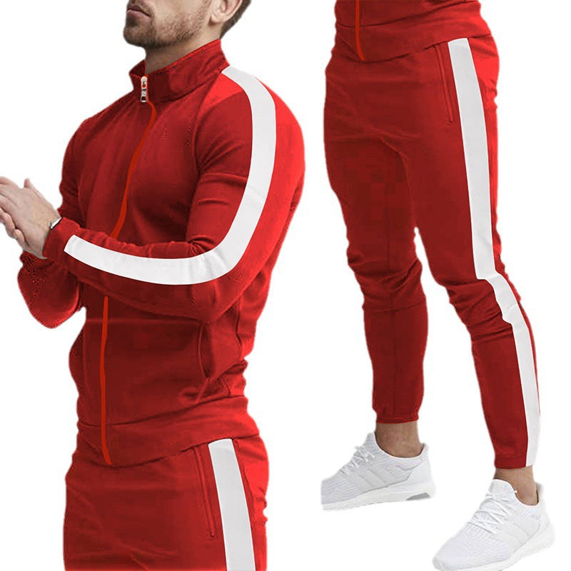 Men's sports suit with zipper and side stripe Lune London
