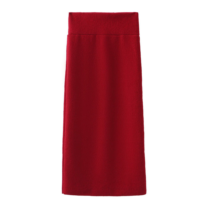 Maxi knit dress for women with off-shoulder neckline and voluminous sleeves Lune London