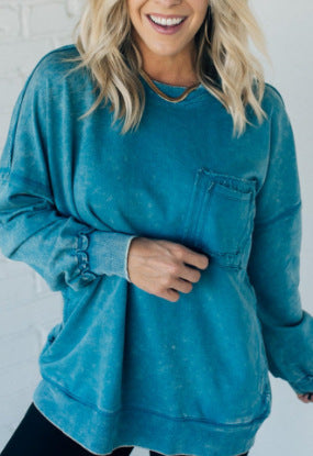 Women Oversized Comfortable Sweatshirt with Pockets Lune London