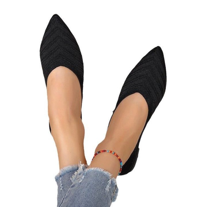 Women Elegant Lace Ballet Flats with Fashionable Knitted Design Lune London