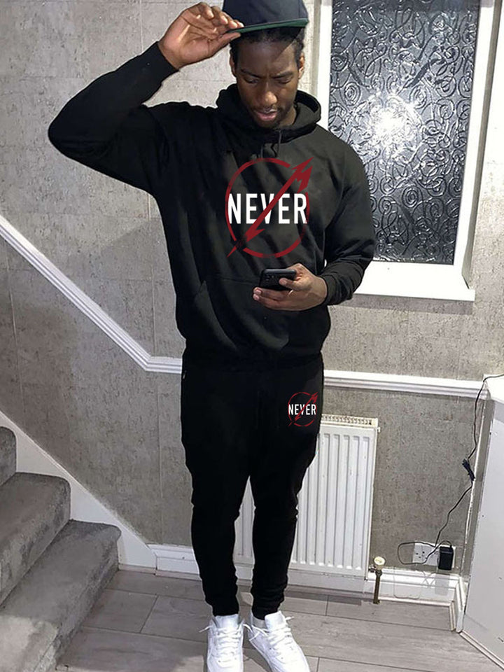 Men's hoodie and jogger pants set with motivational print Lune London