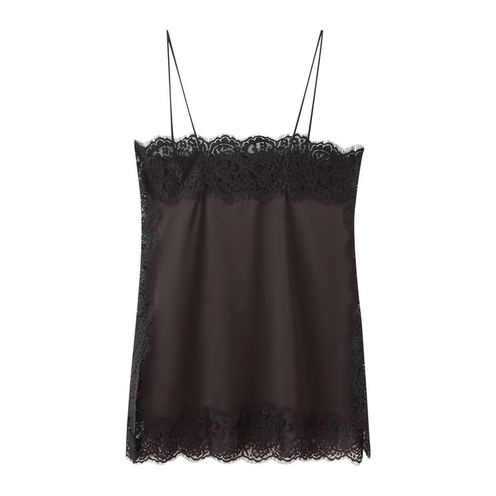 Elegant satin pants for women with lace accents Lune London