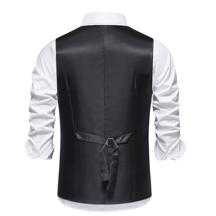 Elegant double-breasted vest for men with textured design Lune London