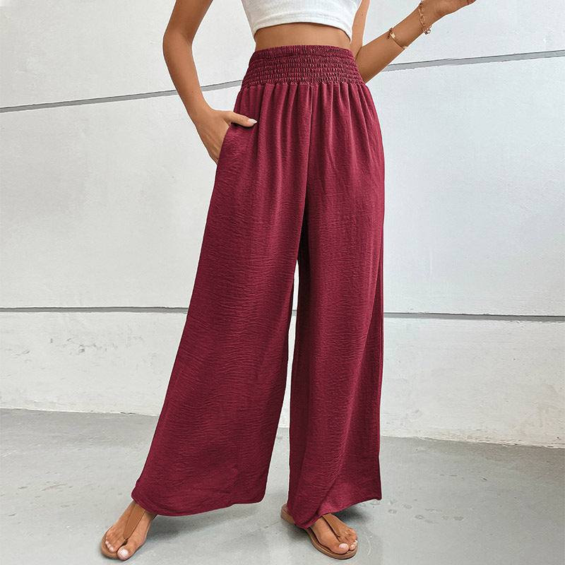 Wide summer pants for women with elastic waistband Lune London