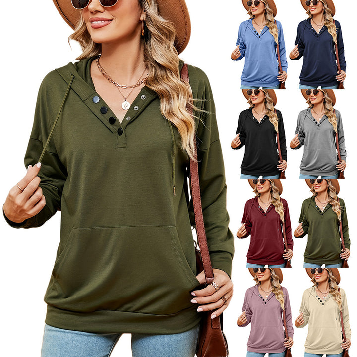 Hooded sweatshirt for women with trendy button details Lune London
