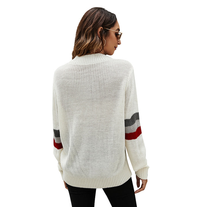 Oversized knitted sweater for women with modern cable pattern Lune London
