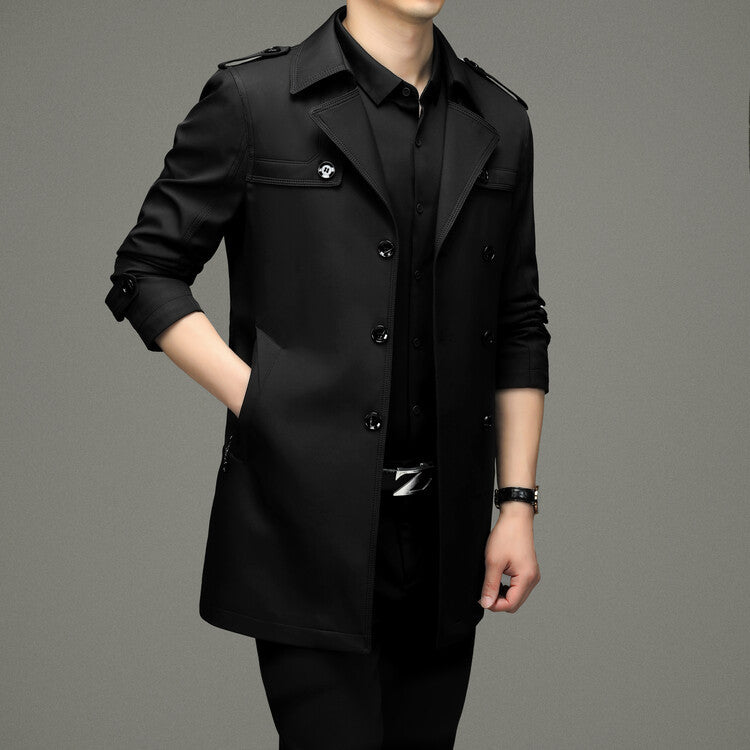 Elegant trench coat for men with chic and stylish details