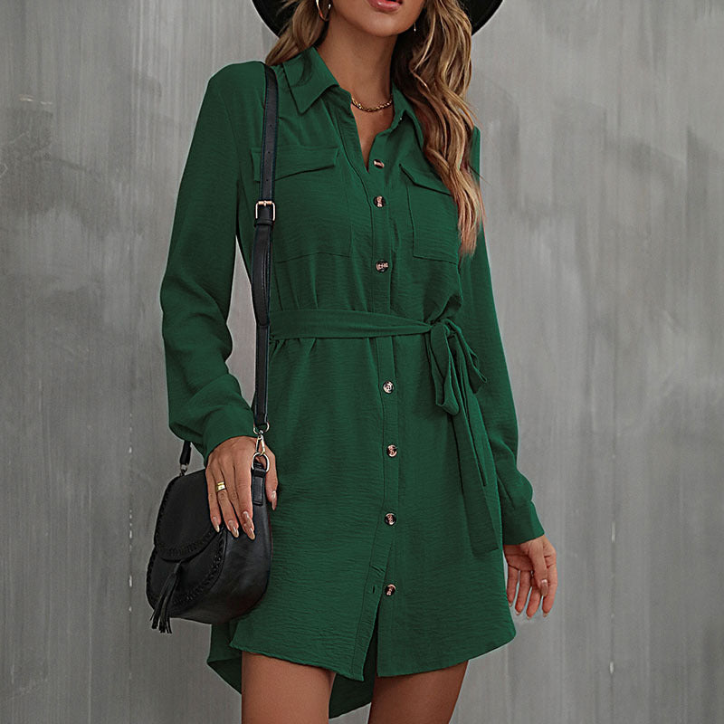 Shirt dress for women with tie belt Lune London