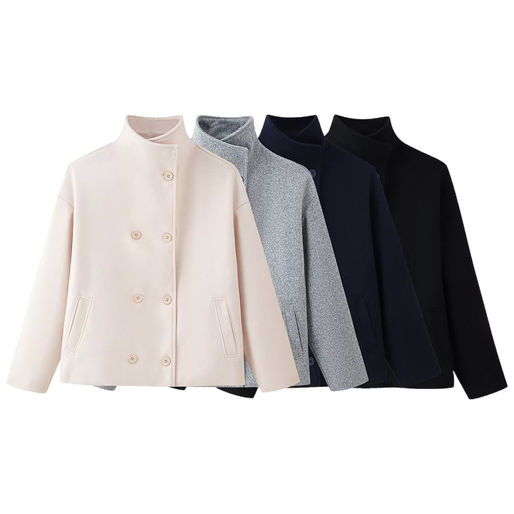 Stylish wool jacket for women with double-breasted buttons Lune London