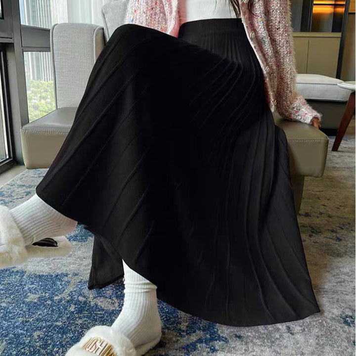Pleated maxi skirt for ladies in soft material Lune London
