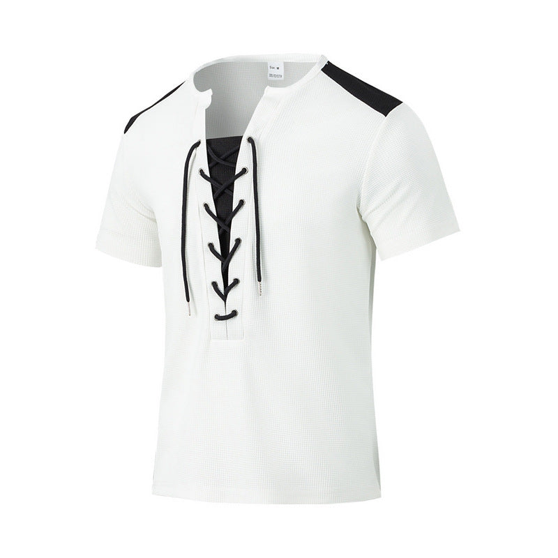 Short Sleeve Men's T-shirt with Innovative Lace Design Lune London