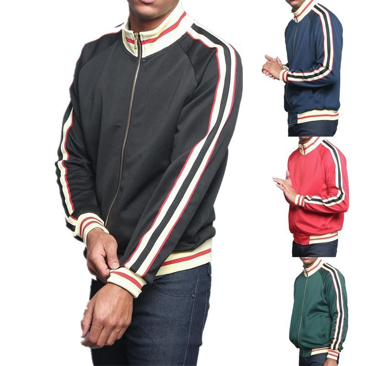 Sport jacket for men with contrasting color accents and a high-quality zipper Lune London