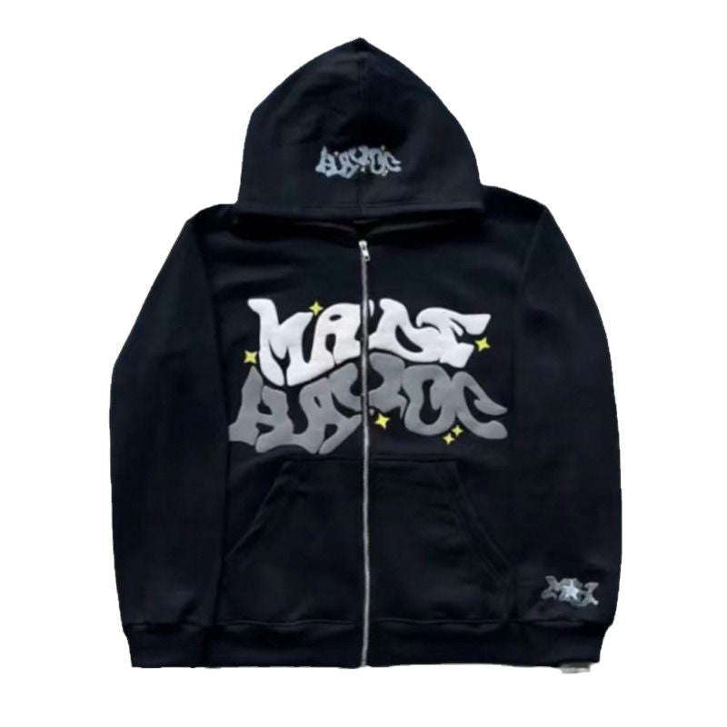 Veste à capuche pour femmes avec lettrage graphique et coupe décontractée Chic & Stil