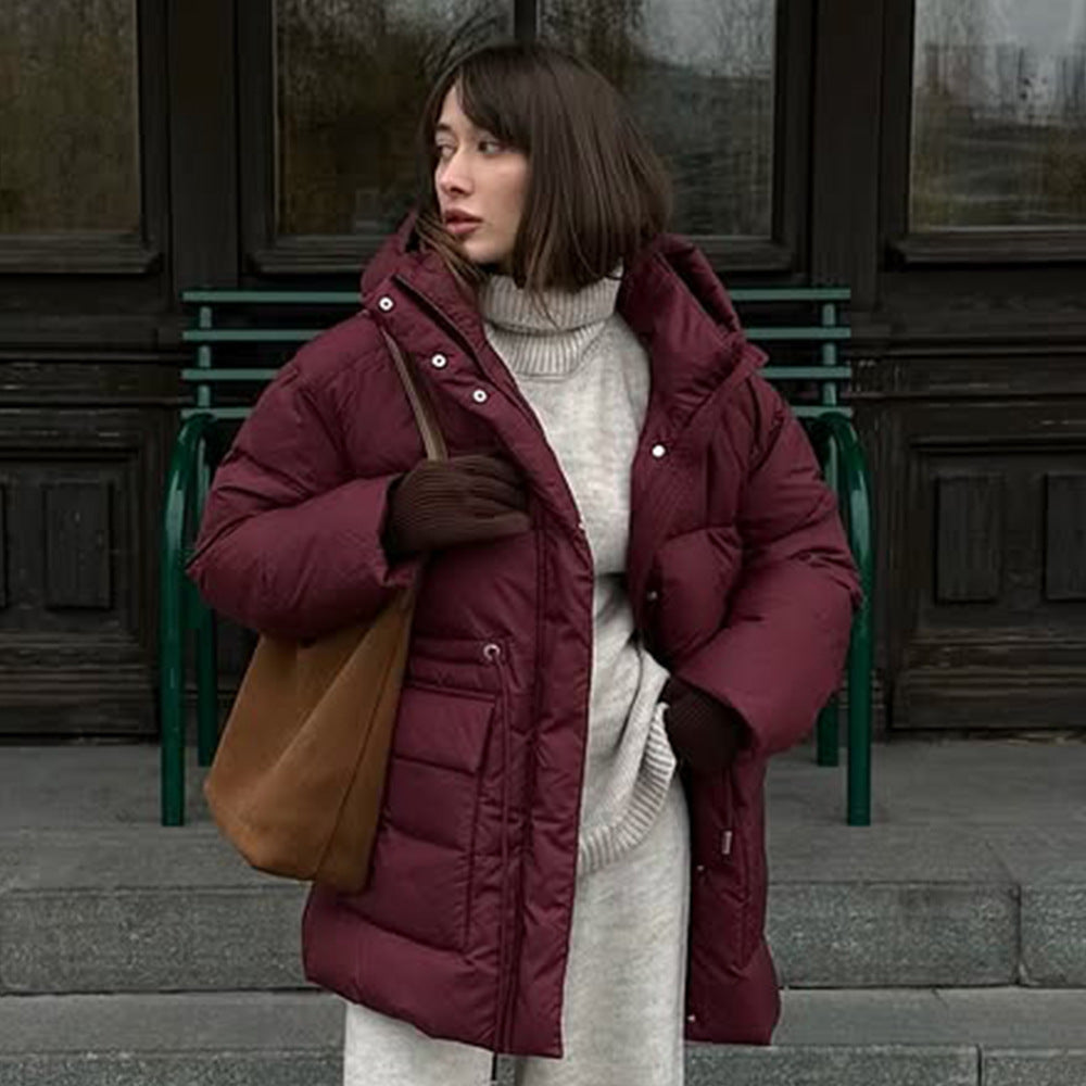 Winter coat for women, stylish, lined, with adjustable belt Lune London