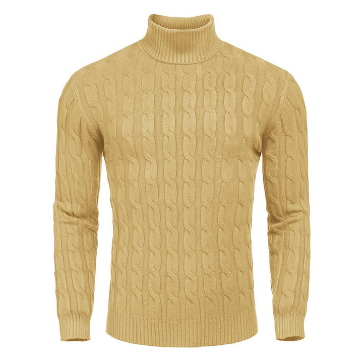 Elegant turtleneck sweater for men with cable pattern Lune London