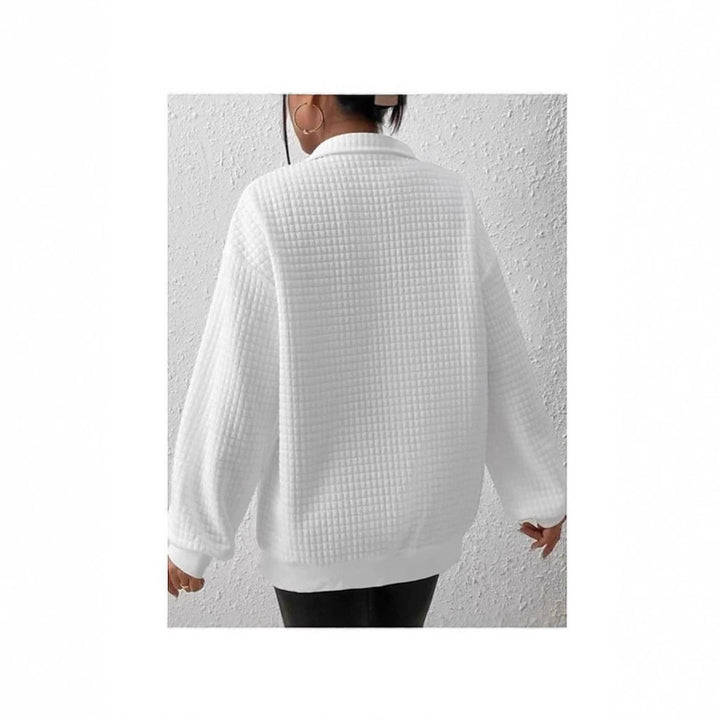 Women’s sweatshirt in textured fabric with zipper Lune London