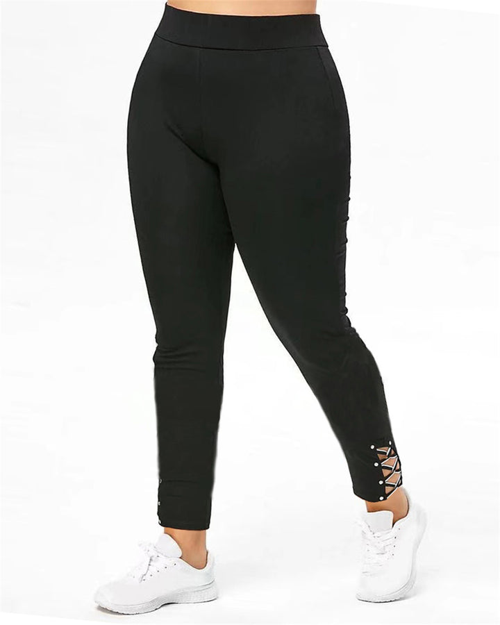 Women's sports leggings with stylish lace-up details Lune London
