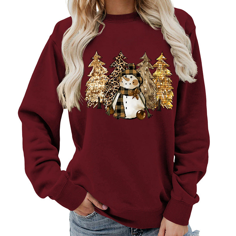 Sweatshirt pour femmes avec un design de bonhomme de neige créatif et une doublure douce Chic & Stil
