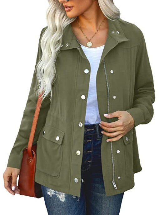 Casual women's jacket with functional pockets and hood Lune London