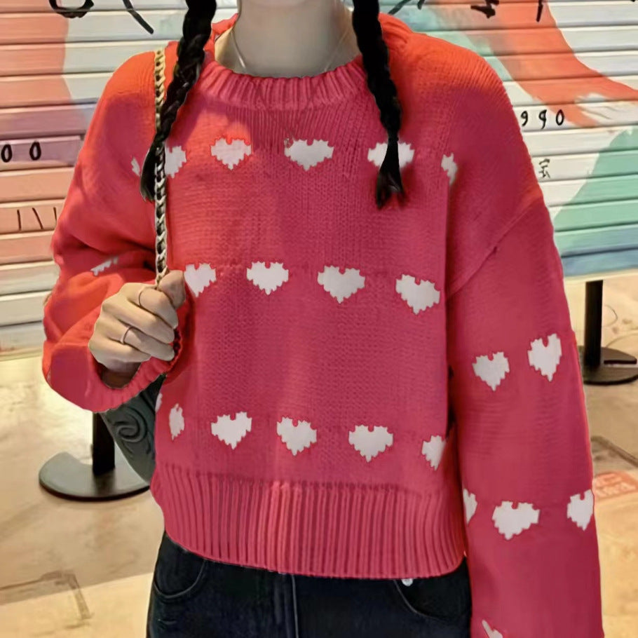 Women’s sweater with heart pattern and casual cut Lune London