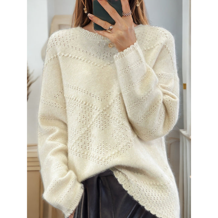 Soft knit sweater for women with refined textured patterns and a relaxed fit Lune London
