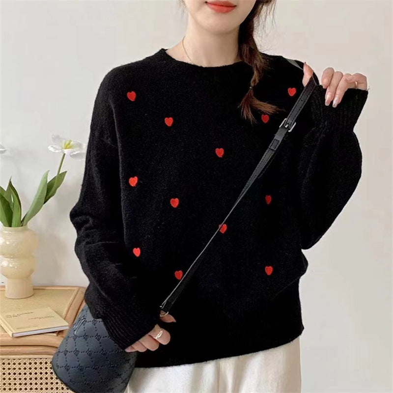 Pull femme avec motif cœur et coupe décontractée Chic & Stil