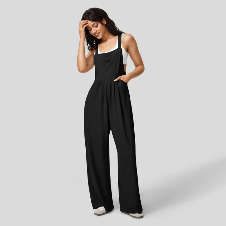 Combinaison décontractée pour femmes avec jambes larges et élégant détail de bouton Chic & Stil