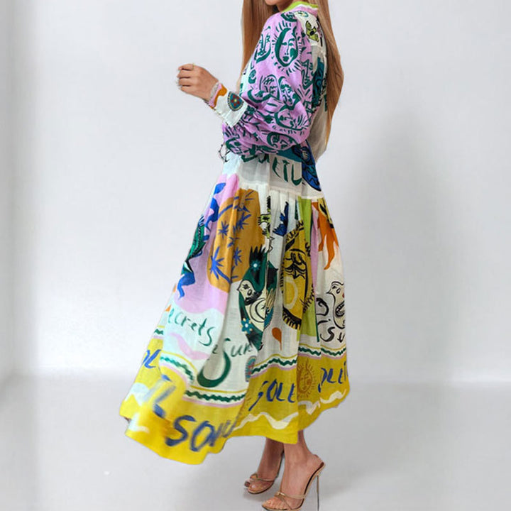 Robe chemise femme avec design artistique et coupe confortable Chic & Stil