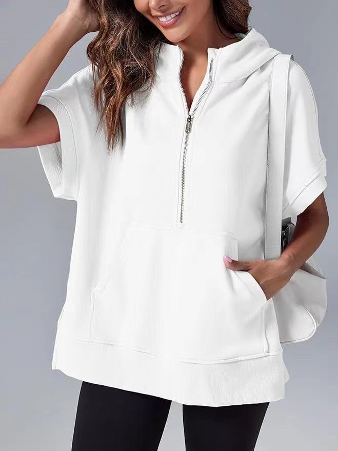 Casual hooded sweatshirt for women with zipper Lune London