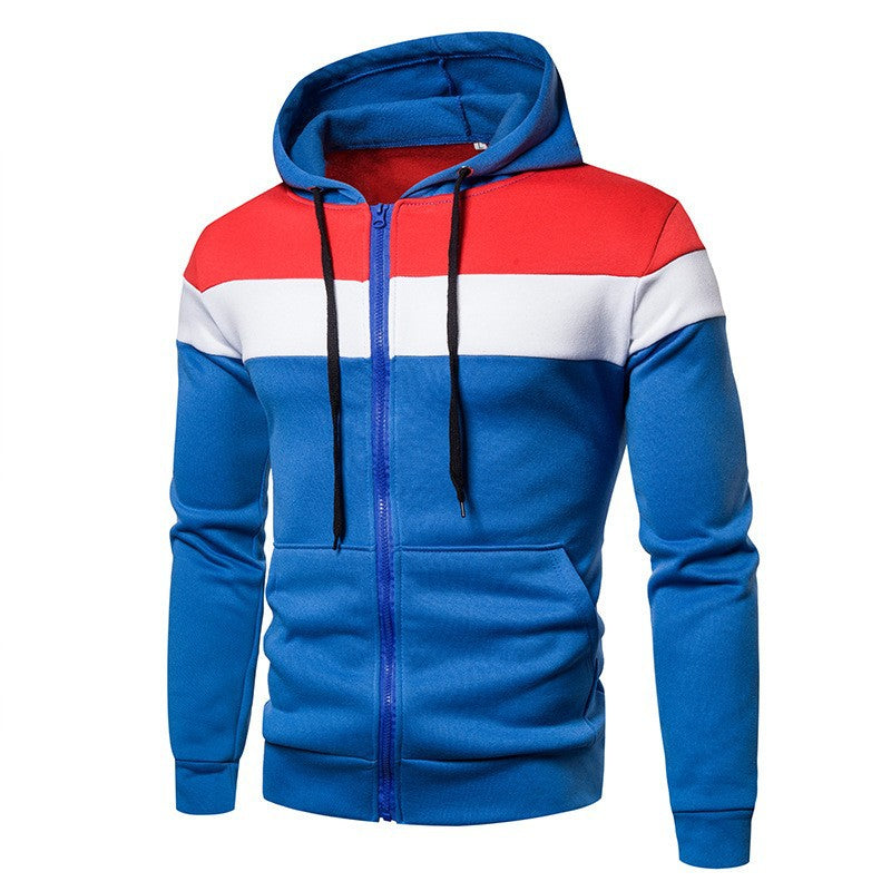 Fashion hooded jacket for men with chic and stylish color block design