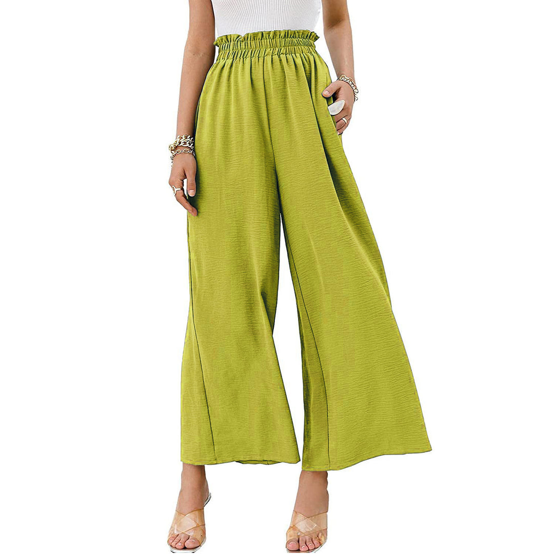 Lune London Wide Palazzo Trousers for Ladies with Elastic Waist
