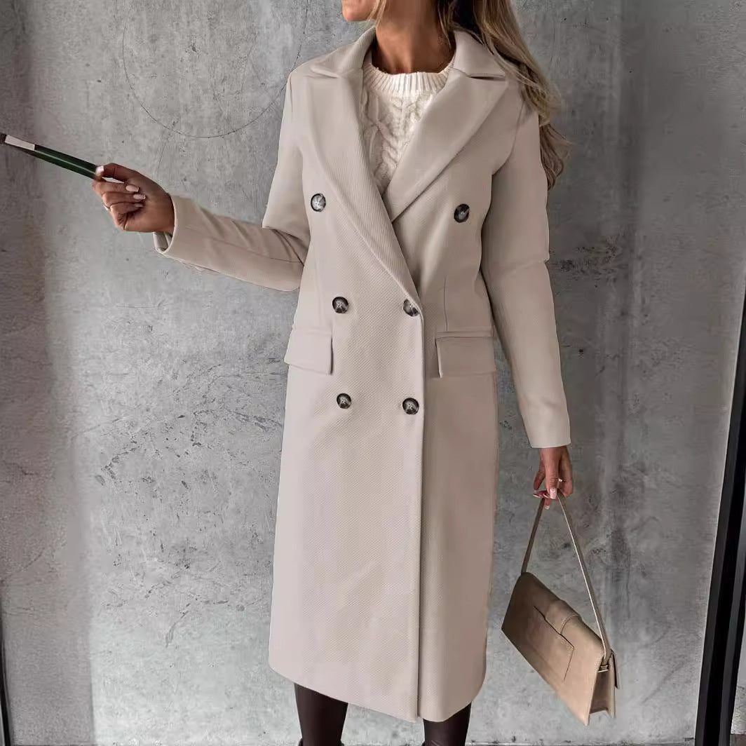 Ladies elegant and timeless double-breasted coat Lune London